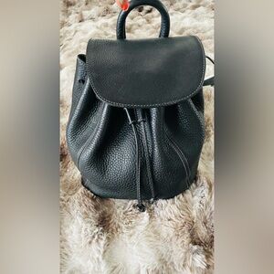 COACH Black pebble leather Elegant Black Leather Backpack